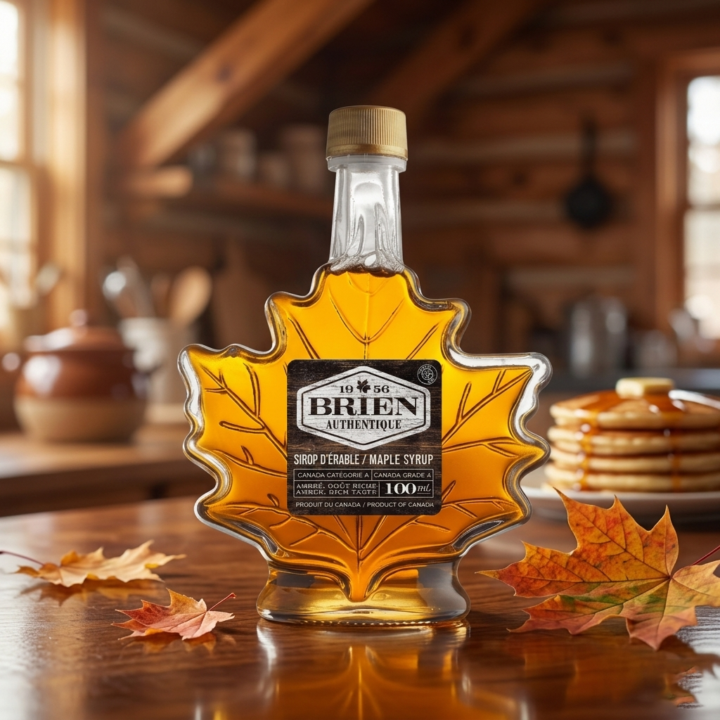 Maple Syrup - 100ml Maple Leaf Glass Bottle